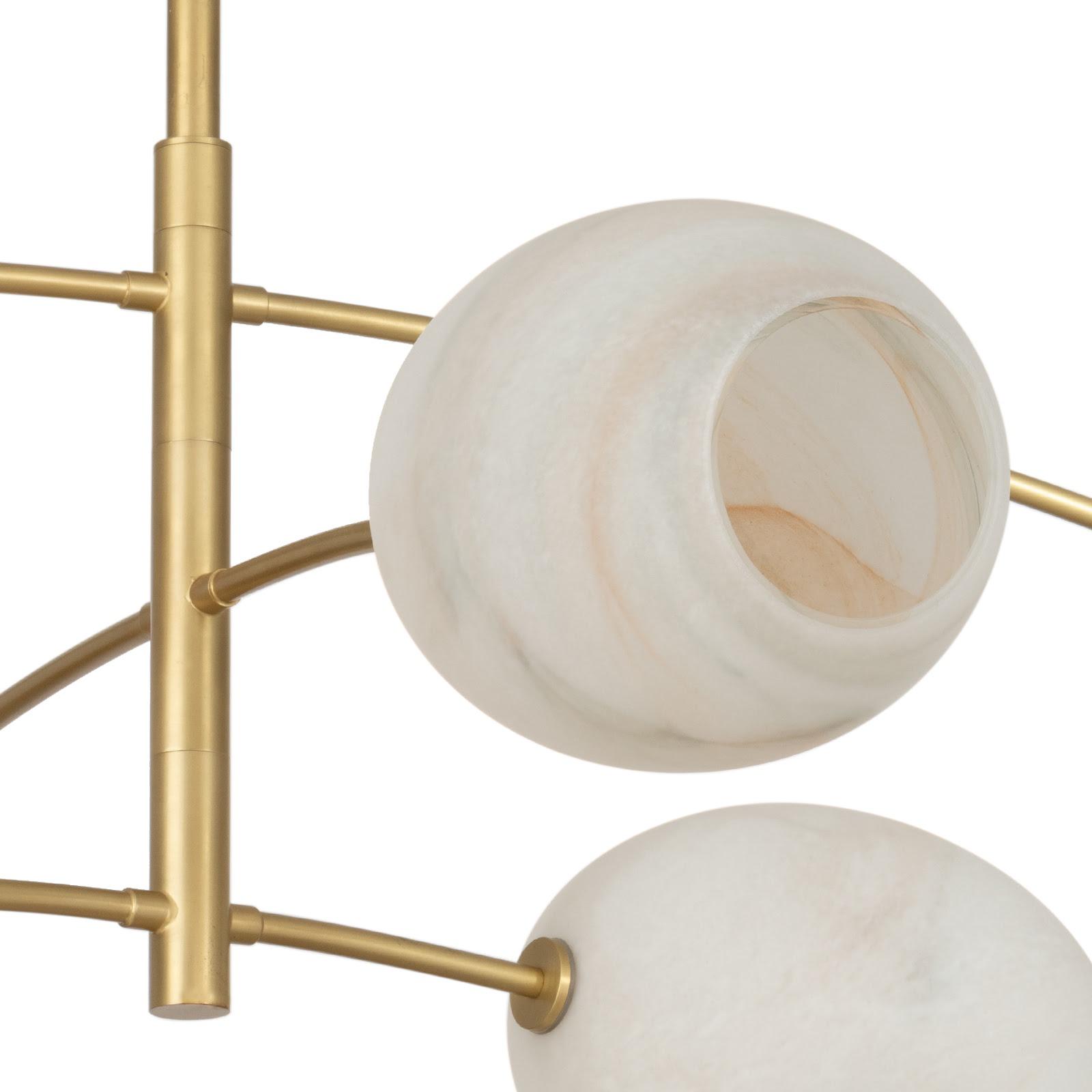 Artemis Chandelier (Natural Brass with Alabaster Glass) | Regina
